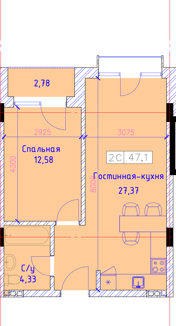 Планировка квартиры №1