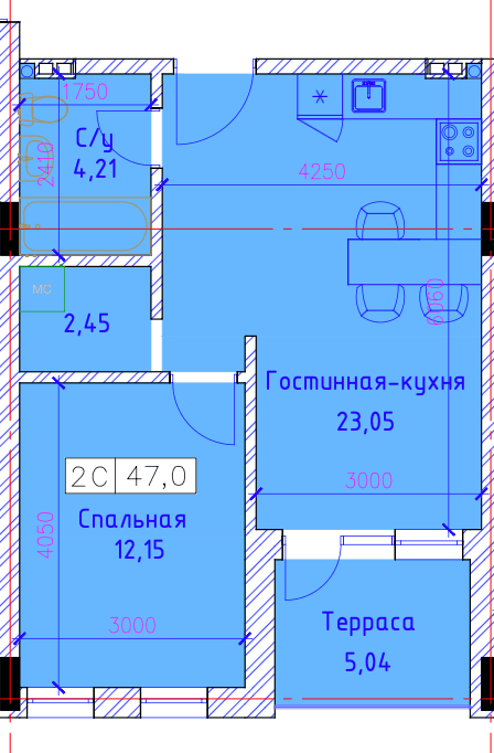Планировка квартиры №13